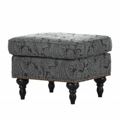 Ridgevalley Polsterhocker Ajana Strukturstoff - Grau