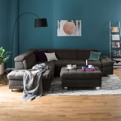 Loftscape Polsterhocker Ayna - Microfaser -Wohnzimmermöbel boutique en ligne polsterhocker ayna microfaser braungrau 4947748