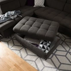 Loftscape Polsterhocker Ayna - Microfaser -Wohnzimmermöbel boutique en ligne polsterhocker ayna microfaser braungrau 4947752