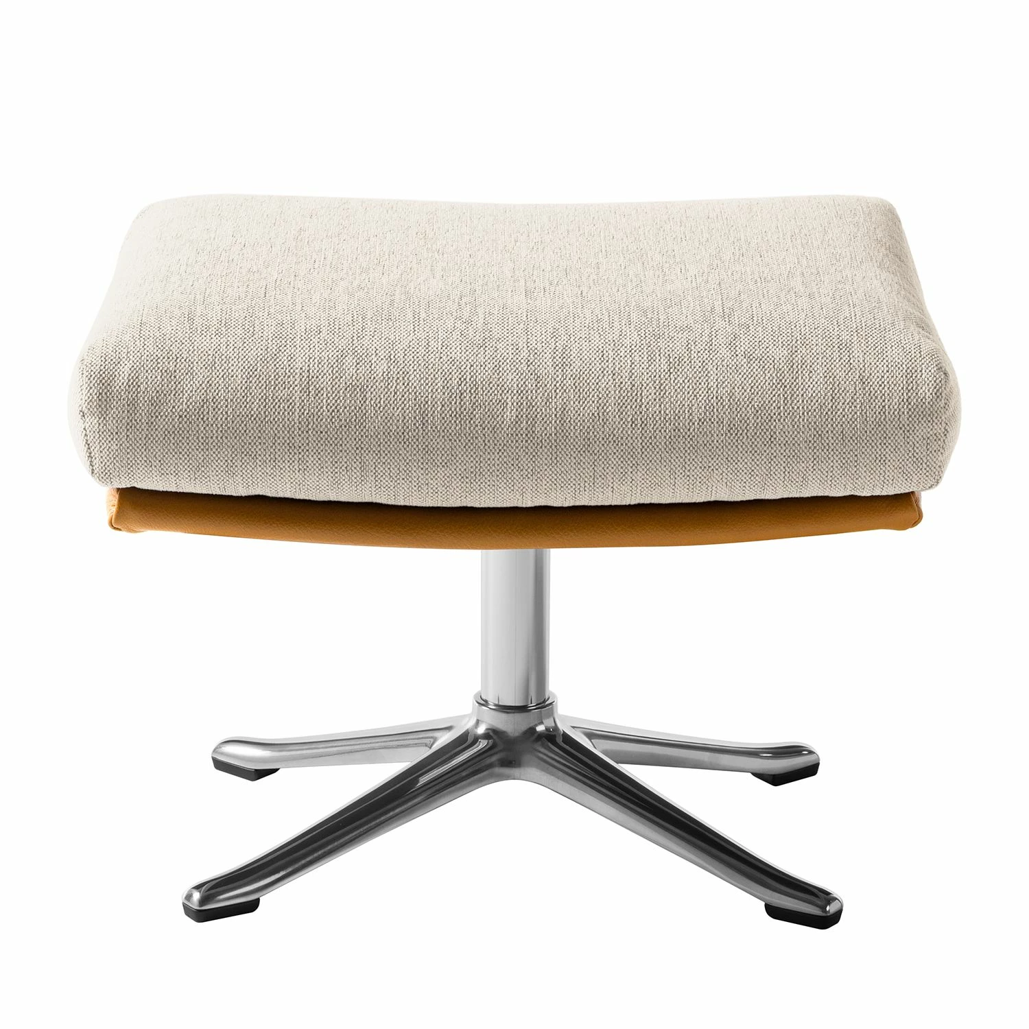 Studio Copenhagen Polsterhocker Hepburn III - Beige / Cognac - Chrom glänzend 4 Studio Copenhagen Polsterhocker Hepburn III - Beige / Cognac - Chrom glänzend – Bild 4