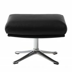 Studio Copenhagen Polsterhocker Hepburn III - Echtleder Neka: Schwarz - Chrom glänzend -Wohnzimmermöbel boutique en ligne polsterhocker hepburn iii echtleder echtleder neka schwarz 5026036