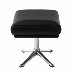 Studio Copenhagen Polsterhocker Hepburn III - Echtleder Neka: Schwarz - Chrom glänzend -Wohnzimmermöbel boutique en ligne polsterhocker hepburn iii echtleder echtleder neka schwarz 5026040