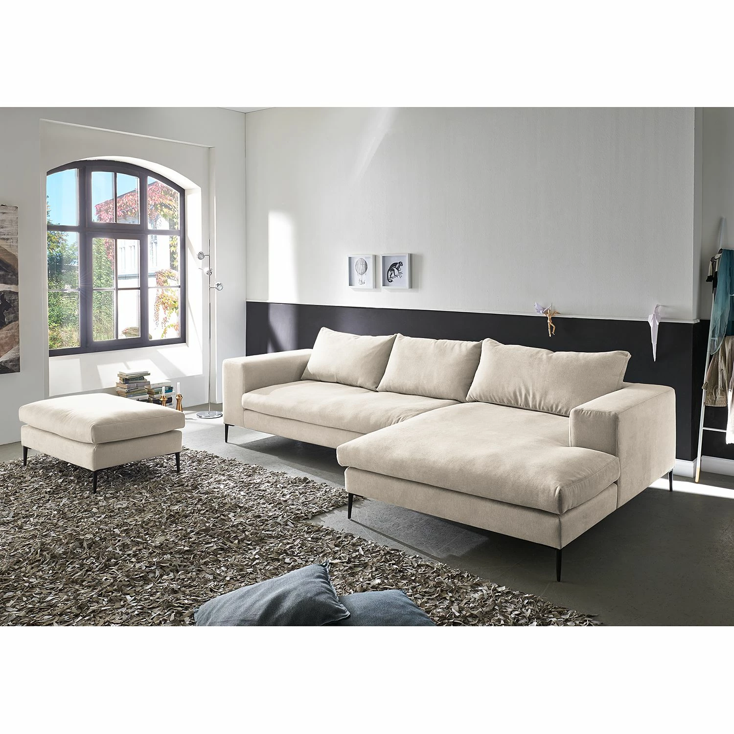 Fredriks Polsterhocker Streaky Bay - Hellbeige 2 Fredriks Polsterhocker Streaky Bay - Hellbeige – Bild 2