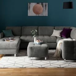 Fredriks Polsterhocker Tanete - Strukturstoff -Wohnzimmermöbel boutique en ligne polsterhocker tanete strukturstoff grau 4997428