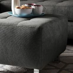 Fredriks Polsterhocker Tanete - Strukturstoff -Wohnzimmermöbel boutique en ligne polsterhocker tanete strukturstoff grau 4997436