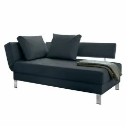 Loftscape Recamiere Athmos (mit Schlaffunktion) - Kunstleder - Dunkelblau - Armlehne davorstehend links