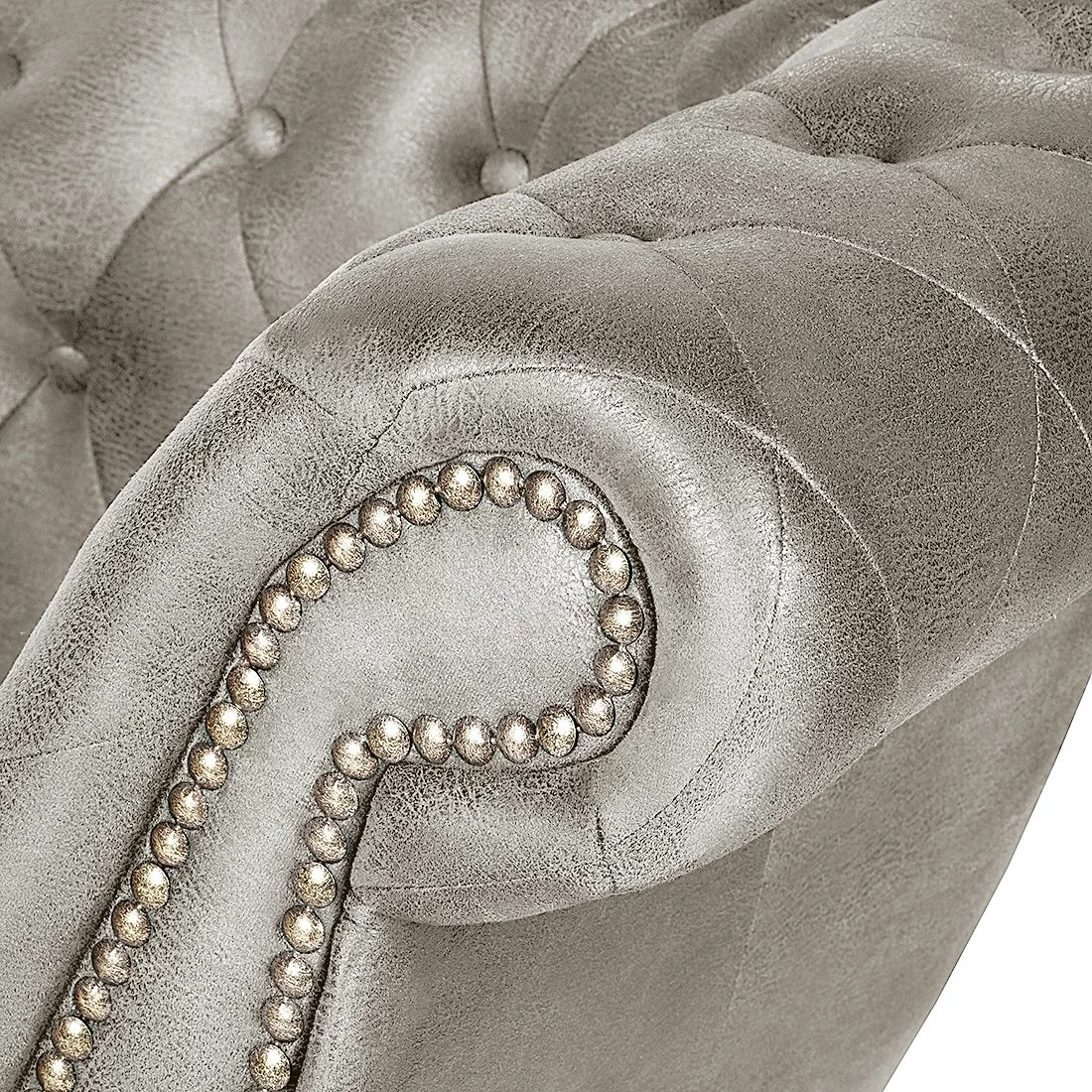 Ars manufacti Recamiere Benavente - Antiklederoptik Silber - Armlehne davorstehend rechts 11 Ars manufacti Recamiere Benavente - Antiklederoptik Silber - Armlehne davorstehend rechts – Bild 11