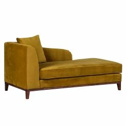 Jack & Alice Recamiere Blomma - Samtstoff SenfGelb - Armlehne davorstehend links -Wohnzimmermöbel boutique en ligne recamiere blomma samtstoff senfgelb armlehne davorstehend links 354749