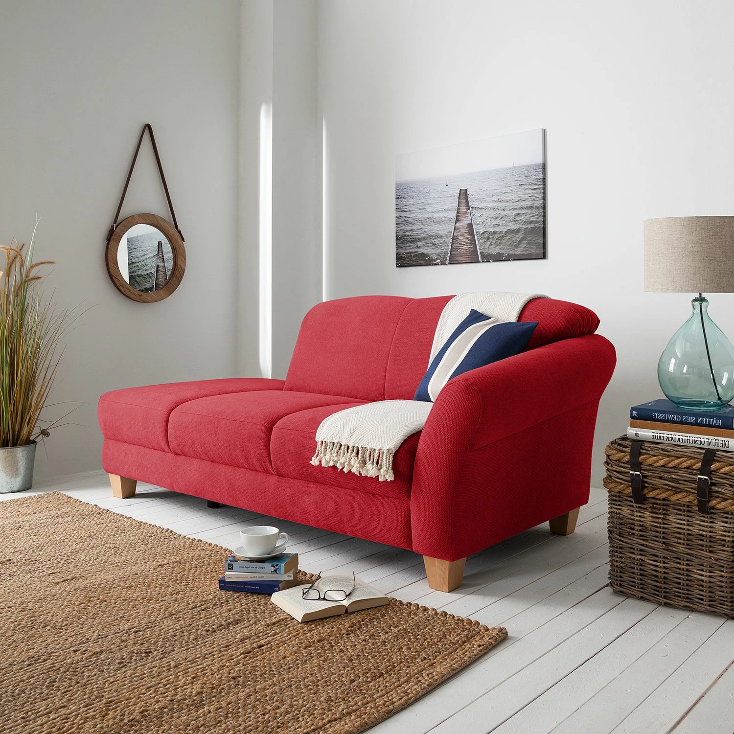 Ars Natura Recamiere Cebu Webstoff - Rot - Armlehne davorstehend rechts 3 Ars Natura Recamiere Cebu Webstoff - Rot - Armlehne davorstehend rechts – Bild 3