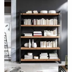 Ars manufacti Regal Manchester II - Akazie massiv / Metall - Akazie / Anthrazit -Wohnzimmermöbel boutique en ligne regal manchester ii akazie massiv metall 4873132