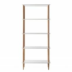 Mørteens Regal Opalanka - Eiche teilmassiv - Weiß / Eiche -Wohnzimmermöbel boutique en ligne regal opalanka eiche teilmassiv weiss eiche 4759440