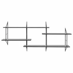 Mørteens Regal Oxbow I - Paulownia massiv / Metall - Paulownia Schwarz -Wohnzimmermöbel boutique en ligne regal oxbow i paulownia massiv schwarz 4562324