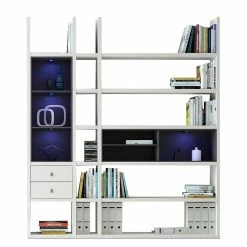 Fredriks Regalwand Emporior III.B - Weiß / Schwarz - Ohne Beleuchtung