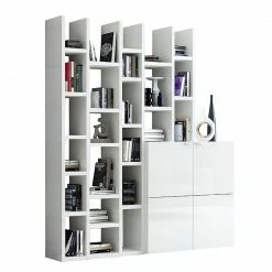 Loftscape Regalwand Emporior IV - Hochglanz Weiß