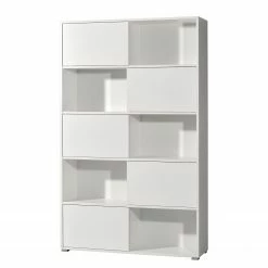 Schiebetürenregal Mingle I - Weiß / Eiche Sonoma Dekor -Wohnzimmermöbel boutique en ligne schiebetuerenregal mingle i weiss eiche sonoma dekor 5029104