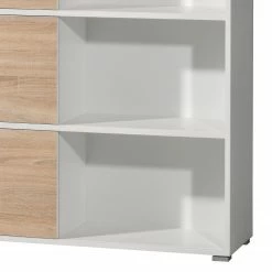 Schiebetürenregal Mingle I - Weiß / Eiche Sonoma Dekor -Wohnzimmermöbel boutique en ligne schiebetuerenregal mingle i weiss eiche sonoma dekor 5029160