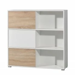 Germania Schiebetürenregal Mingle II - Weiß/Eiche Sonoma Dekor