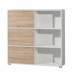 Germania Schiebetürenregal Mingle II - Weiß/Eiche Sonoma Dekor -Wohnzimmermöbel boutique en ligne schiebetuerenregal mingle ii weiss eiche sonoma dekor 5029180