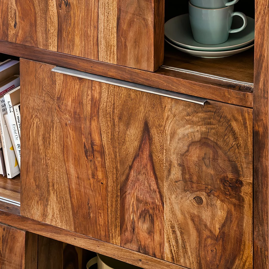 Ars Natura Schiebetürenregal Trangle - Sheesham massiv 13 Ars Natura Schiebetürenregal Trangle - Sheesham massiv – Bild 13