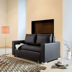 Mooved Schlafsofa Latina XIV Kunstleder - Schwarz - Breite: 153 cm -Wohnzimmermöbel boutique en ligne schlafsofa latina kunstleder schwarz 293259