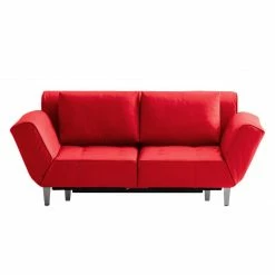 Chillout by Franz Fertig Schlafsofa Leo Echtleder - Rot