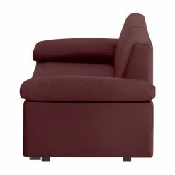 Chillout by Franz Fertig Schlafsofa Plaza Echtleder - Bordeaux - Breite: 222 cm - Armlehne verstellbar -Wohnzimmermöbel boutique en ligne schlafsofa plaza echtleder bordeaux 222 cm abklappbare armlehnen 1415462