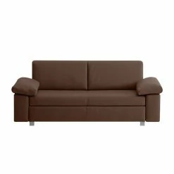 Chillout by Franz Fertig Schlafsofa Plaza Echtleder - Espresso - Breite: 172 cm - Armlehne verstellbar