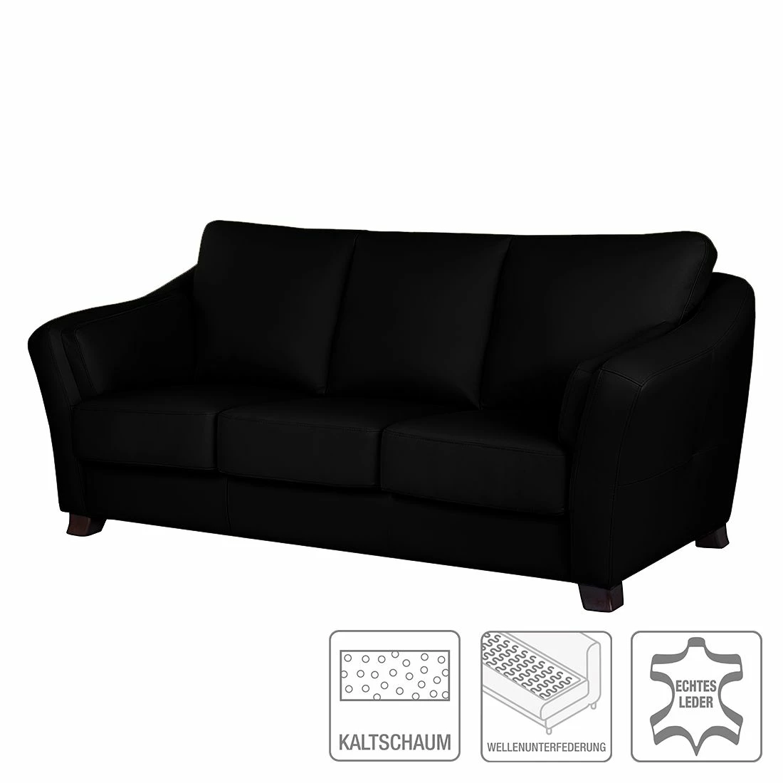 Modoform Schlafsofa Toucy - Echtleder Schwarz 2 Modoform Schlafsofa Toucy - Echtleder Schwarz – Bild 2