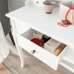 Maison Belfort Schminktisch Belleville - mit 3 Schubladen - Romantik Look -Wohnzimmermöbel boutique en ligne schminktisch belleville mit 3 schubladen romantik look 3389905