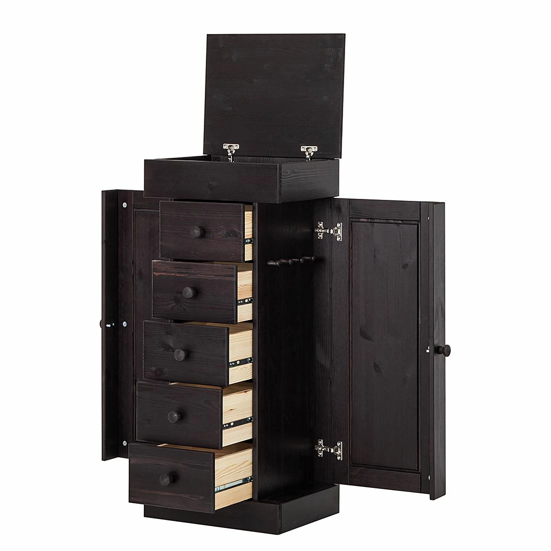 Maison Belfort Schmuckschrank Amata - Kiefer massiv - Havanna 2 Maison Belfort Schmuckschrank Amata - Kiefer massiv - Havanna – Bild 2