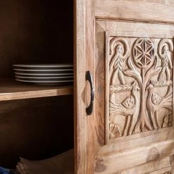 Wolf-Möbel Schrank Bombay - Sheesham massiv - Natur -Wohnzimmermöbel boutique en ligne schrank bombay sheesham massiv natur 3459337