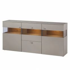 GWINNER Sideboard Anzio - Matt Fango / Balkeneiche - Mit Beleuchtung