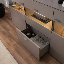 GWINNER Sideboard Anzio - Matt Fango / Balkeneiche - Mit Beleuchtung -Wohnzimmermöbel boutique en ligne sideboard anzio mit beleuchtung matt fango balkeneiche 4626264