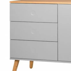 Tenzo Sideboard Dot I - Grau -Wohnzimmermöbel boutique en ligne sideboard dot i eiche teilmassiv grau 4148648