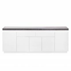 Fredriks Sideboard Namona III - Inkl. Beleuchtung - Beton Dekor / Weiß -Wohnzimmermöbel boutique en ligne sideboard namona iii inkl beleuchtung weiss anthrazit weiss anthrazit 3666849