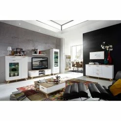 Germania Sideboard Neston I - Matt Weiß / Eiche Sanremo Dekor -Wohnzimmermöbel boutique en ligne sideboard neston i supermatt weiss eiche sanremo dekor 1154466