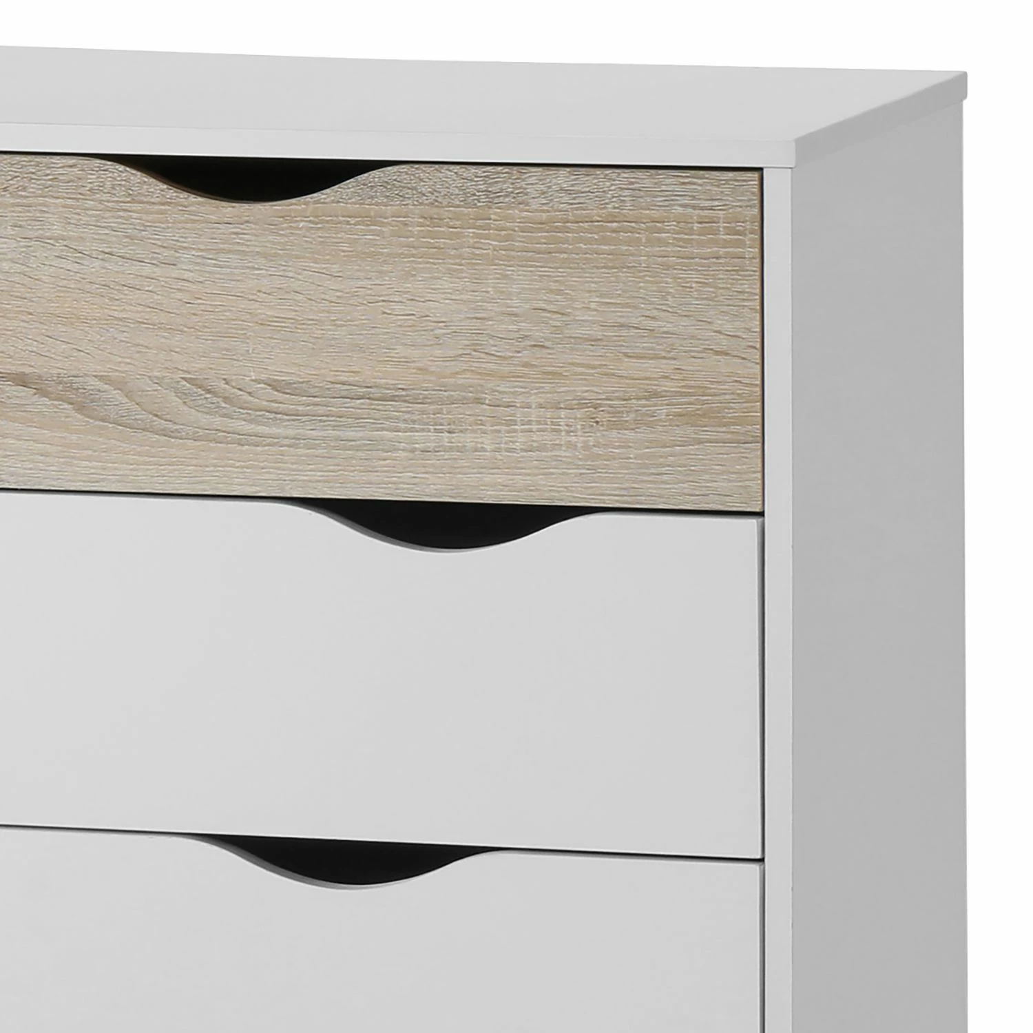 Mørteens Sideboard Sunndal - Gummibaum teilmassiv - Weiß / Eiche Hell 6 Mørteens Sideboard Sunndal - Gummibaum teilmassiv - Weiß / Eiche Hell – Bild 6