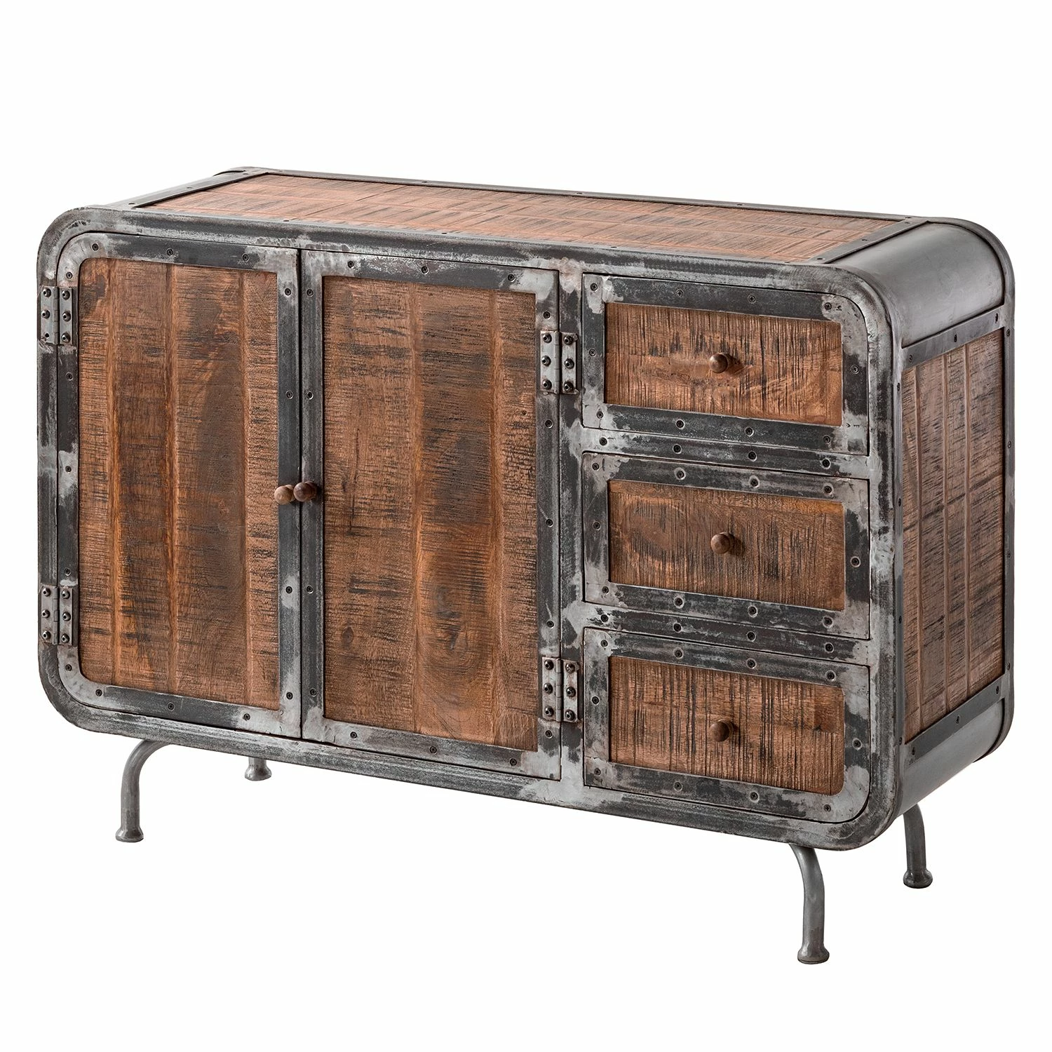 Ars manufacti Sideboard Wharton I - Akazie teilmassiv / Stahl 1 Ars manufacti Sideboard Wharton I - Akazie teilmassiv / Stahl