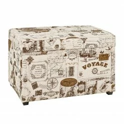 Home Design Sitztruhe Sagres - Leinen - Mehrfarbig