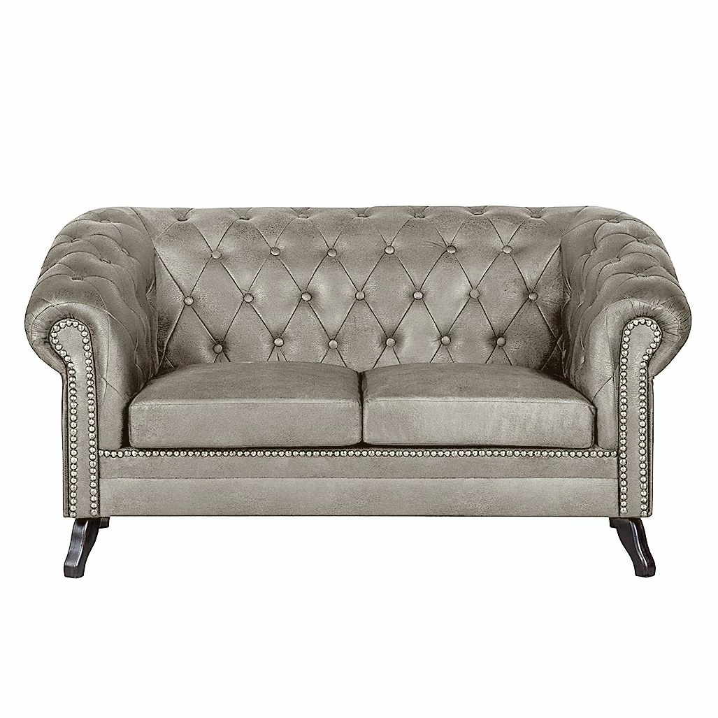 Ars manufacti Sofa Benavente (2-Sitzer) - Antiklederoptik Silber 2 Ars manufacti Sofa Benavente (2-Sitzer) - Antiklederoptik Silber – Bild 2