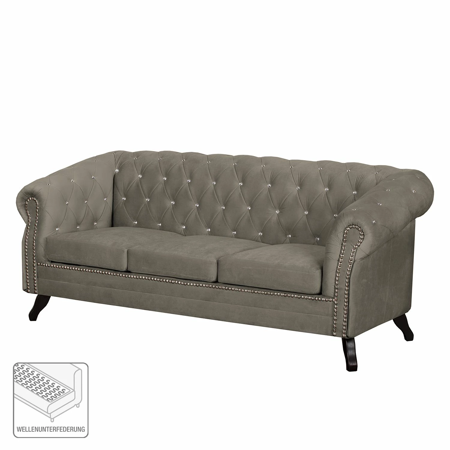 Jack & Alice Sofa Benavente I (3-Sitzer) Microfaser - Steingrau 2 Jack & Alice Sofa Benavente I (3-Sitzer) Microfaser - Steingrau – Bild 2