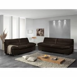 Cotta Sofa Doug (3-Sitzer) - Echtleder Dunkelbraun -Wohnzimmermöbel boutique en ligne sofa doug 3 sitzer echtleder dunkelbraun 4385692