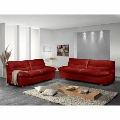 Cotta Sofa Doug (3-Sitzer) - Echtleder Rot -Wohnzimmermöbel boutique en ligne sofa doug 3 sitzer echtleder rot 4385680