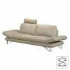 Fredriks Sofa Enzo (2,5-Sitzer) Echtleder Beige - Kopfstütze verstellbar