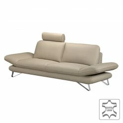 Fredriks Sofa Enzo (2,5-Sitzer) Echtleder Beige - Kopfstütze verstellbar