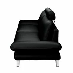 Fredriks Sofa Enzo (2,5-Sitzer) Echtleder Schwarz - Kopfstütze verstellbar -Wohnzimmermöbel boutique en ligne sofa enzo 2 5 sitzer echtleder schwarz 420974
