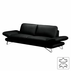 Fredriks Sofa Enzo (2,5-Sitzer) Echtleder Schwarz - Kopfstütze verstellbar -Wohnzimmermöbel boutique en ligne sofa enzo 2 5 sitzer echtleder schwarz 471492
