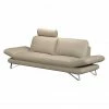 Fredriks Sofa Enzo (3-Sitzer) Echtleder Beige - Kopfstütze verstellbar