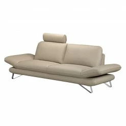 Fredriks Sofa Enzo (3-Sitzer) Echtleder Beige - Kopfstütze verstellbar