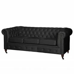 Jack & Alice Sofa Esplanada (3-Sitzer) Samt - Schwarz
